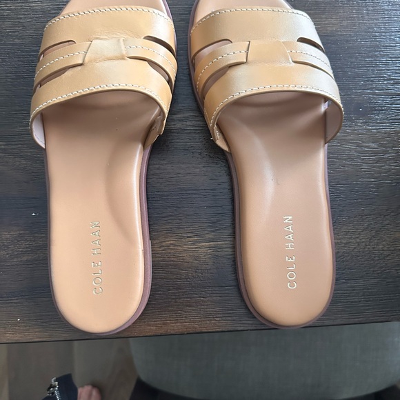 Cole Haan Women’s Cognac Leather Slide Sandals - Picture 5 of 5